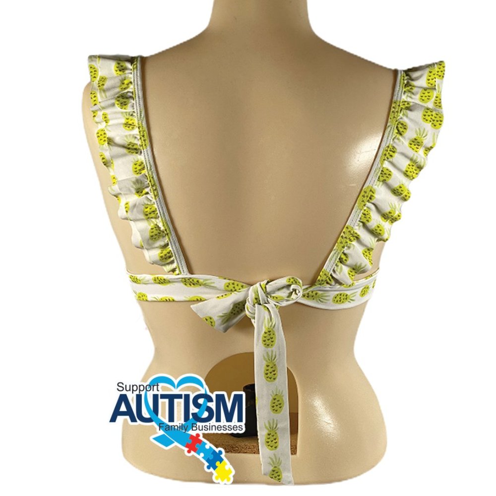 2/$20 💥🆕 Sugar Coast White/Yellow Pineapple Swimsuit Bikini Top | Medium | 520 - Picture 2 of 7